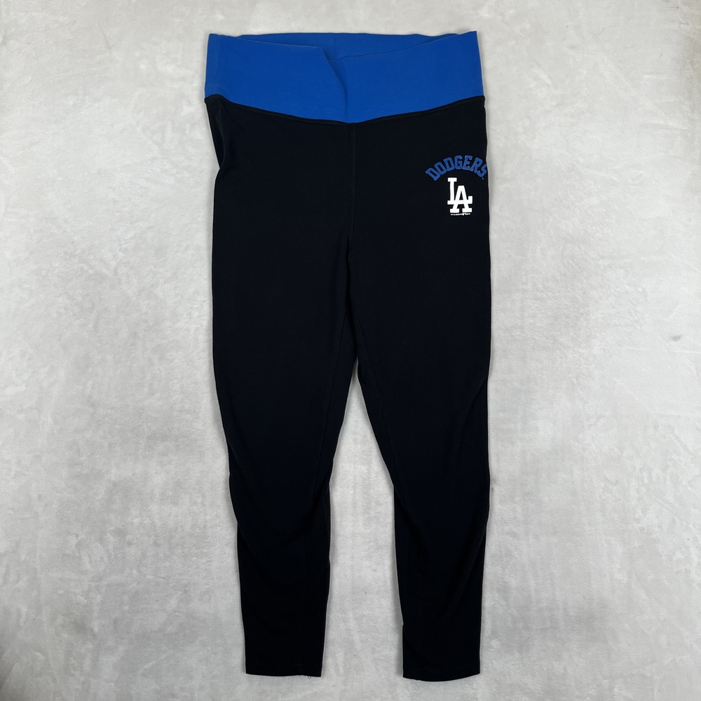 Los Angeles Dodgers Pants Womens XL Black MLB Baseball 5th & Ocean Leggings
